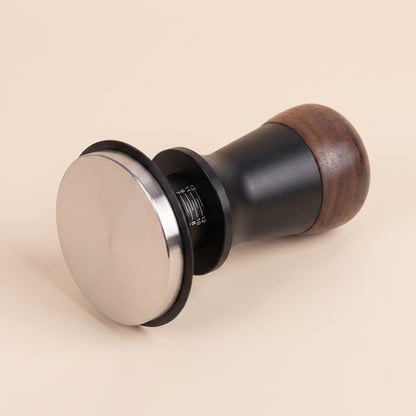 Calibrated tamper grooved base variant, close-up of the textured steel face