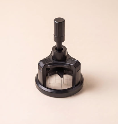 Rotary WDT tool side profile showing the telescoping height-adjust shaft and magnetic base