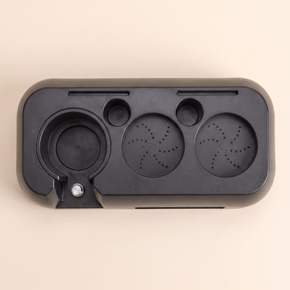 Close-up of the silicone feet on the base of the ABS tamping station