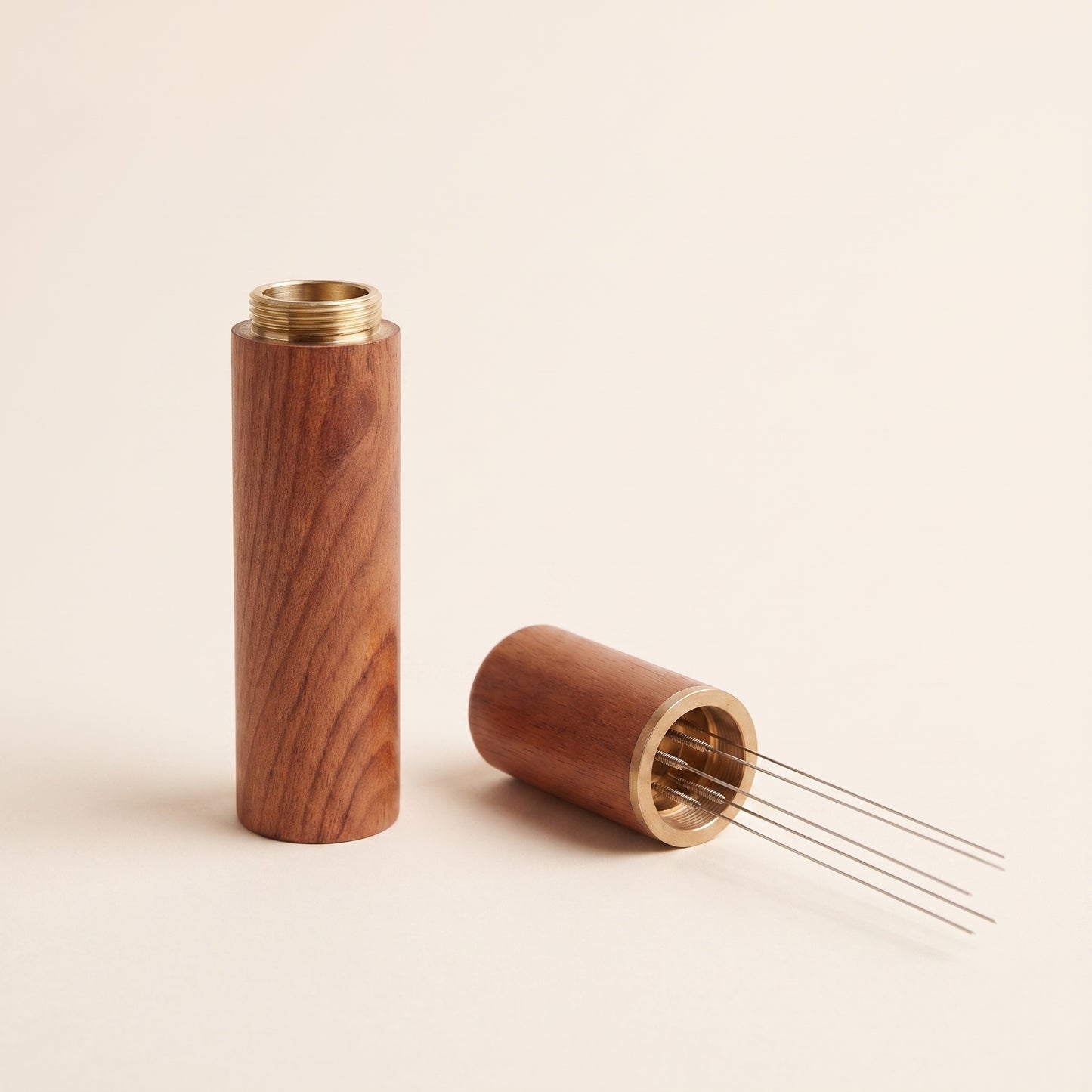 WDT tool in lighter Rose Wood tone, front view on cream background, wood handle